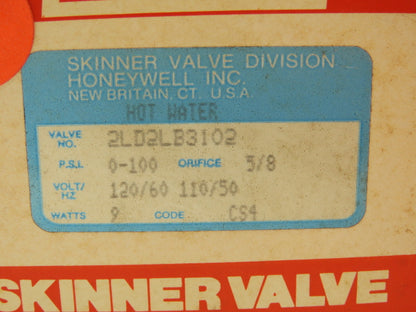 Lancer 2LD2LB3102 2-Way Skinner Hot Water Valve 3/8"NTP N.C. 0-100 psi 120v