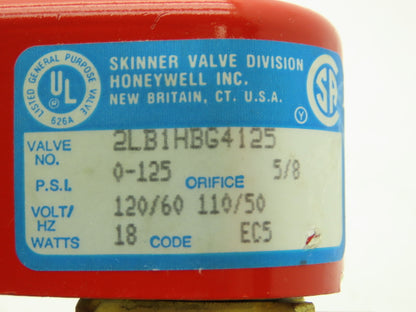 Lancer 2LB1HBG4125 2-Way Skinner Solenoid Valve 1/2"NPT N.O. 0-125psi 120v