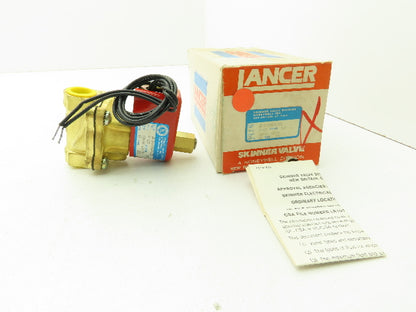 Lancer 2LB1HBG4125 2-Way Skinner Solenoid Valve 1/2"NPT N.O. 0-125psi 120v