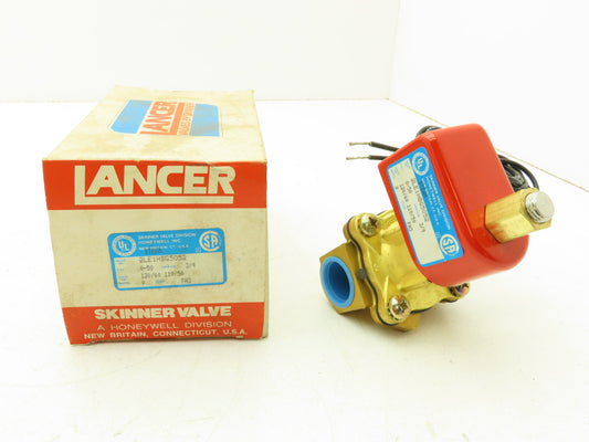 Lancer 2LE1HBG5052 2-Way Skinner Steam Solenoid Valve 3/4"NPT N.O. 0-50psi 120v