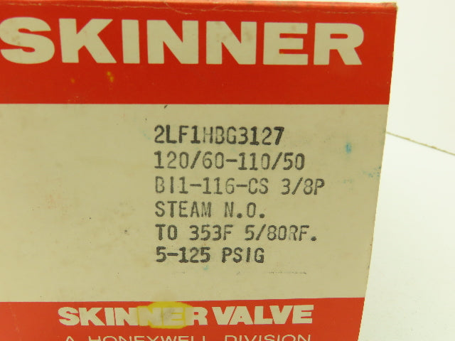 Lancer 2LF1HBG3127 2-Way Skinner Steam Solenoid Valve 3/8"NPT N.O. 5-125psi 120v