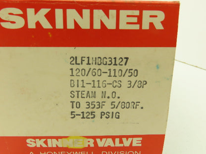 Lancer 2LF1HBG3127 2-Way Skinner Steam Solenoid Valve 3/8"NPT N.O. 5-125psi 120v