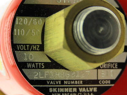 Lancer 2LF1HBG3127 2-Way Skinner Steam Solenoid Valve 3/8"NPT N.O. 5-125psi 120v