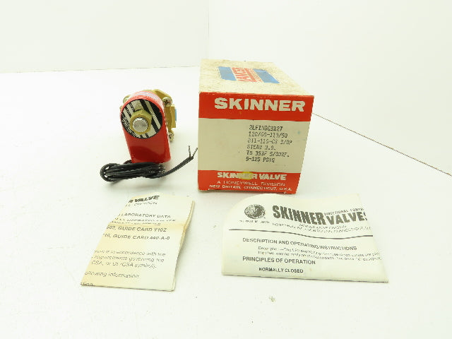 Lancer 2LF1HBG3127 2-Way Skinner Steam Solenoid Valve 3/8"NPT N.O. 5-125psi 120v