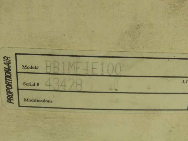 Proportional Air BB1MFIE100 Electro-Pneumatic Transducer Proportional Valve