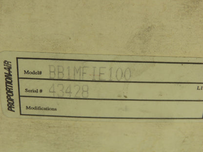 Proportional Air BB1MFIE100 Electro-Pneumatic Transducer Proportional Valve