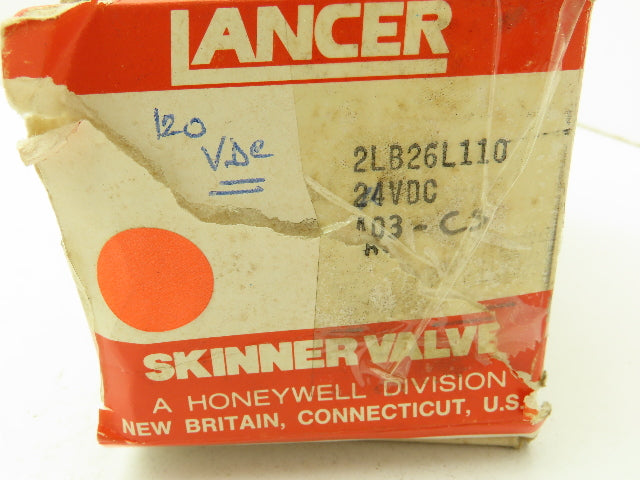 Lancer 2LB26L110 2-Way Brass Skinner Solenoid Valve 3/8" NPT N.C. 0-40psi 24VDC