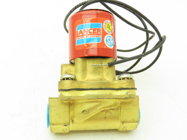 Lancer 2LB26L110 2-Way Brass Skinner Solenoid Valve 3/8" NPT N.C. 0-40psi 24VDC