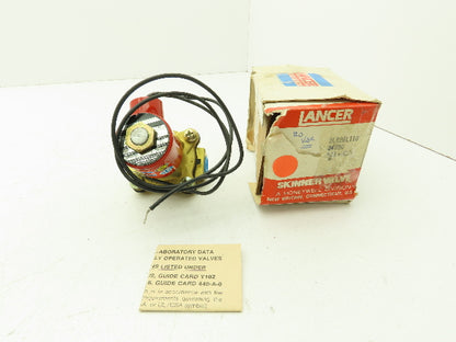 Lancer 2LB26L110 2-Way Brass Skinner Solenoid Valve 3/8" NPT N.C. 0-40psi 24VDC