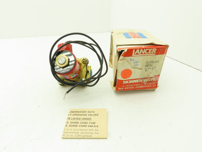 Lancer 2LB26L110 2-Way Brass Skinner Solenoid Valve 3/8" NPT N.C. 0-40psi 24VDC