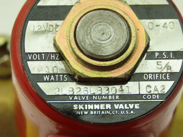 Lancer 2LB26LB3041 2-Way Skinner Solenoid Valve 3/8" NPT N.C. 0-40psi 12VDC
