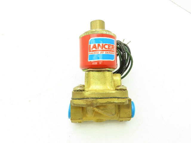 Lancer 4LB1HB3125N 2-Way Skinner Solenoid Valve 3/8" NPT N.O. 0-125psi 24VDC