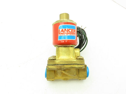 Lancer 4LB1HB3125N 2-Way Skinner Solenoid Valve 3/8" NPT N.O. 0-125psi 24VDC