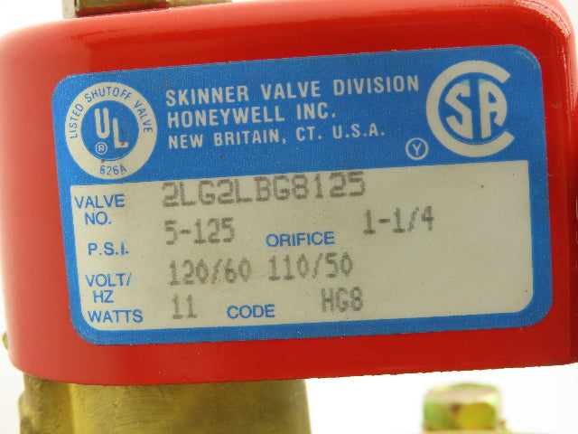 Lancer 2LG2LBG8125 2-Way Skinner Solenoid Valve 1-1/2" NPT N.O. 5-125psi 120v