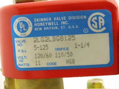 Lancer 2LG2LBG8125 2-Way Skinner Solenoid Valve 1-1/2" NPT N.O. 5-125psi 120v