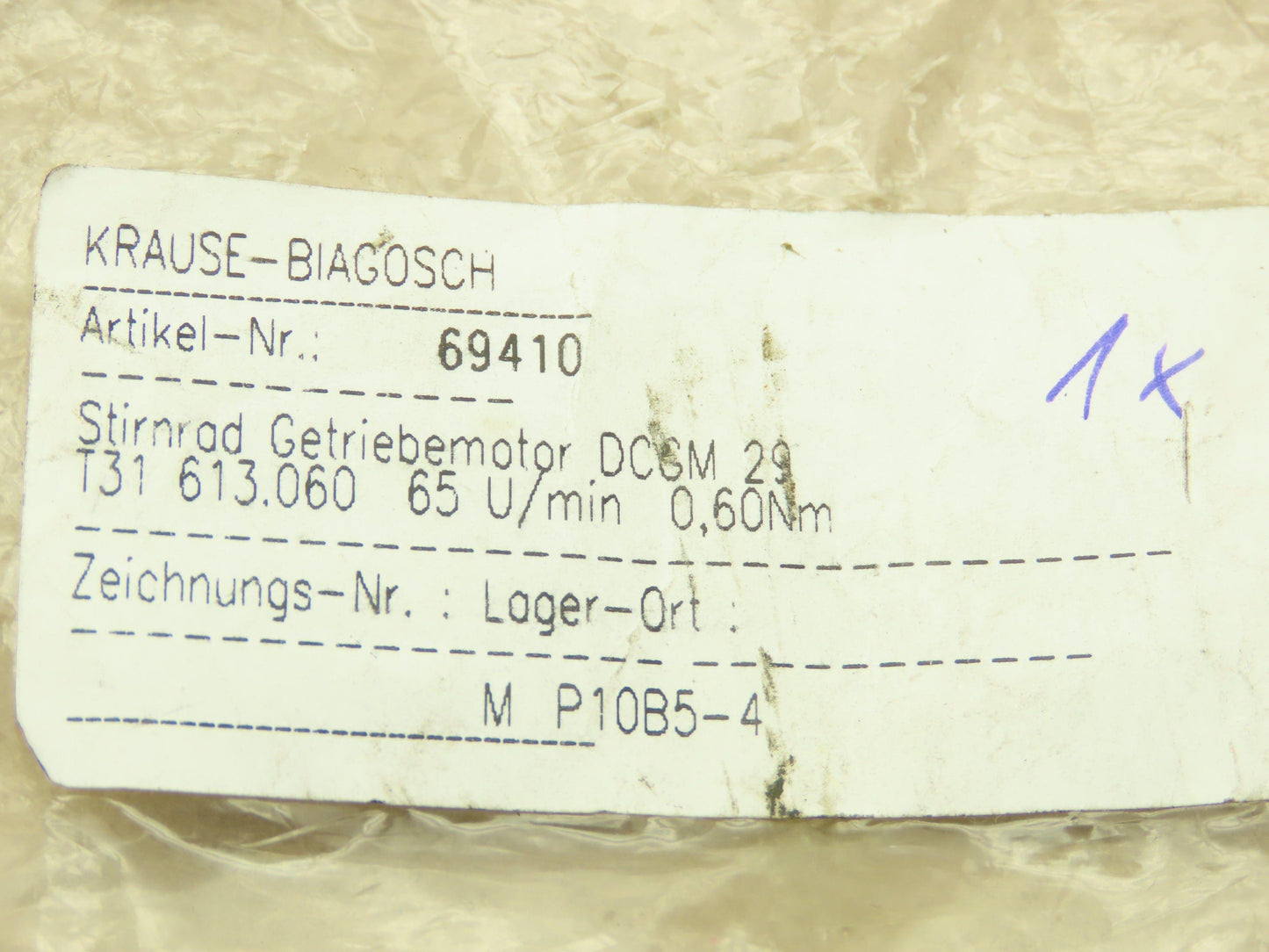 Gerdt Seefrid 613.060 Gearmotor 24V 65 Rpm 0.60Nm