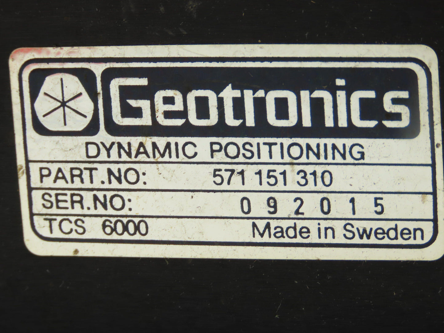 Geotronics TCS 6000 571 151 310 Dynamic Positioning Unit Input Voltage 12VDC