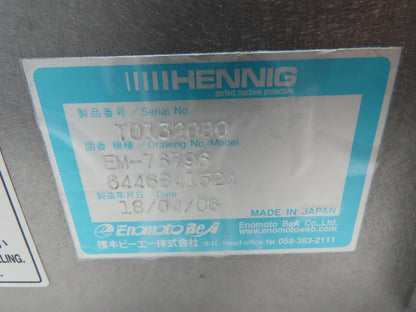 Hennig EM-76796 Way Cover Toyo Y Axis Counter Motor Side 18" Wide