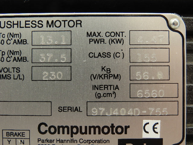 Parker 21BRCX-600-J39 APEX620-MO-NC Compumotor Brushless Servo Motor Encoder