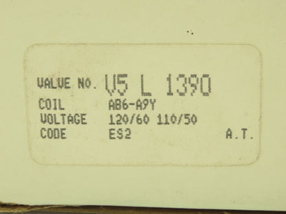 Honeywell Skinner V5L1390 Solenoid Valve 120VAC 125 PSI 1/4" NPT  N.C.