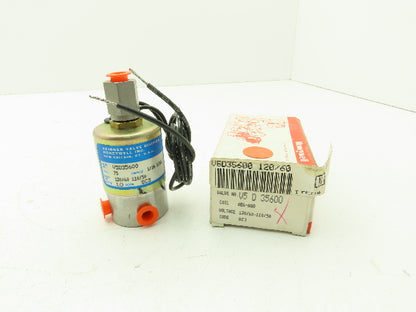 Honeywell Skinner V5D35600 Solenoid Valve 3-Way 4-Port (NC) 120V 75PSI 1/8" NPT