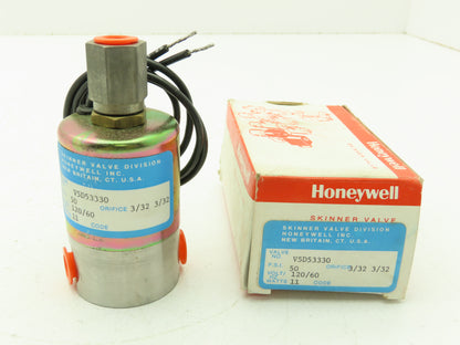 Honeywell Skinner V5D53330 Solenoid Valve 3-Way (NC) 120VAC 50 PSI 1/8" NPT V5