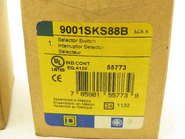 Square D 9001SKS88B Selector Switch 4 Position Rotary Lot of 2