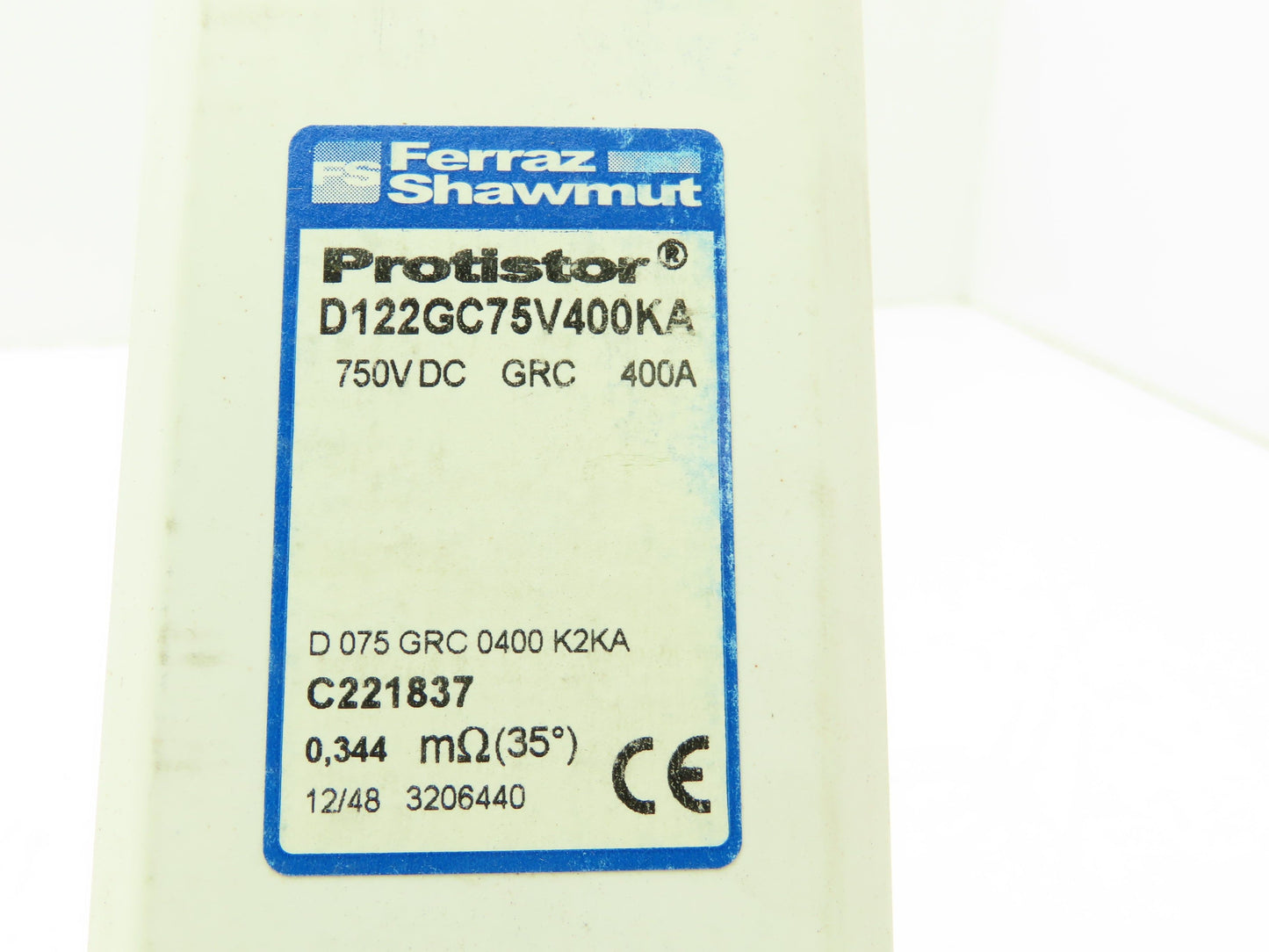 Ferraz Shawmut D122GC75V400KA Mersen Protistor Fuse 400A 750V DC GRC Fuse Link
