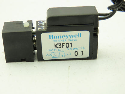Honeywell Skinner K3F01 Solenoid Poppet Valve 3-Way (NC) 12VDC 100 PSI