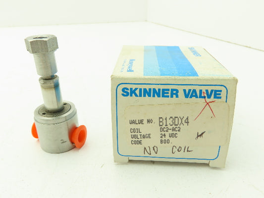 Skinner B13DX4 Stainless Solenoid Valve 3-Way (NC) 1/8" NPT  - No Coil  LOT OF 3