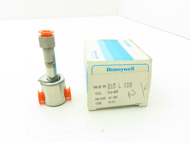 Honeywell Skinner B15LX18 Solenoid Valve 3-Way (NC) 24VDC 40 PSI 1/8" NPT