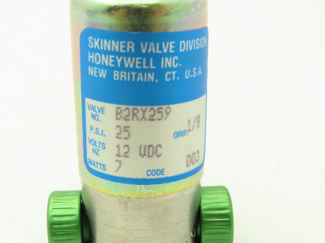 Honeywell Skinner B2RX259 Solenoid Valve 2-Way (NC) 12VDC 25 PSI 1/8" NPT