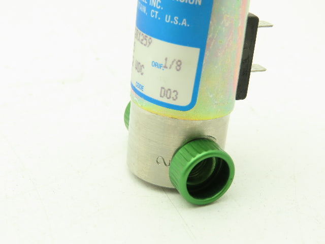 Honeywell Skinner B2RX259 Solenoid Valve 2-Way (NC) 12VDC 25 PSI 1/8" NPT