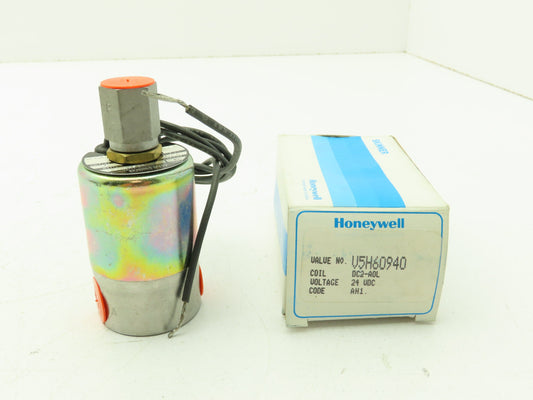 Honeywell Skinner V5H60940 Solenoid Valve 3-Way 24VDC 75 PSI NO 1/4" NPT