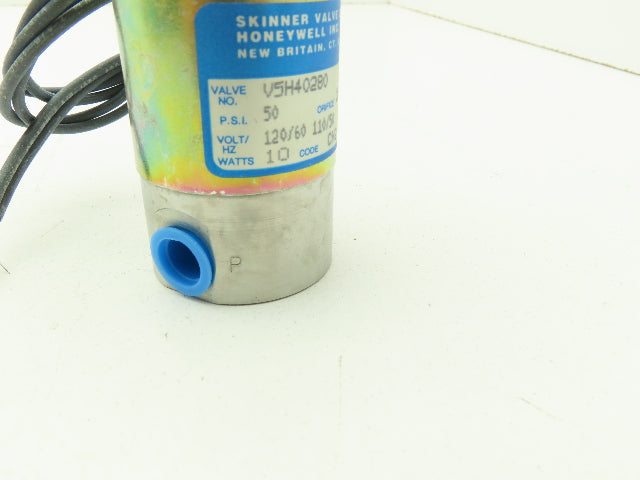 Honeywell Skinner V5H40280 Solenoid Valve 2-Way (NC) 120V 50 PSI 1/4" NPT V5