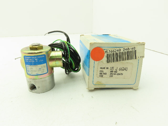 Honeywell Skinner V5J66240 Solenoid Valve 2-Way (NC) 220/240VAC 100 PSI 1/4" NPT
