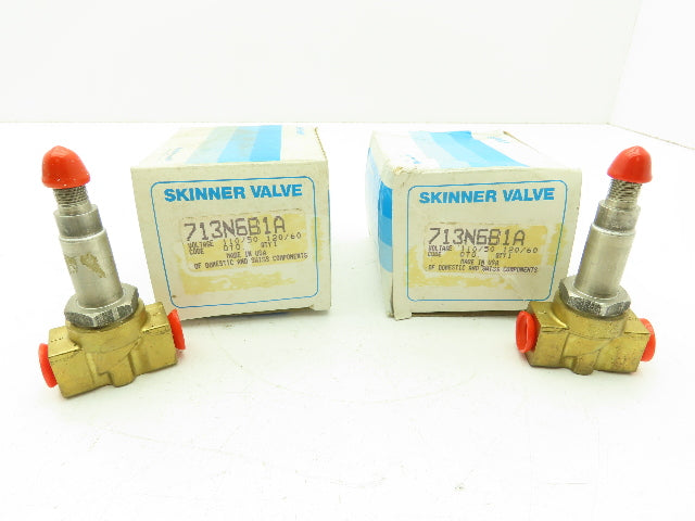 Honeywell Skinner 713N6 Solenoid Valve 3-Way (NC) 1/4" NPT -No Coil  LOT OF 2
