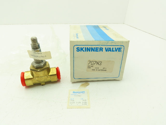 Honeywell Skinner 707N3 Brass Solenoid Valve 2-Way (NC) 1/2" NPT -No Coil