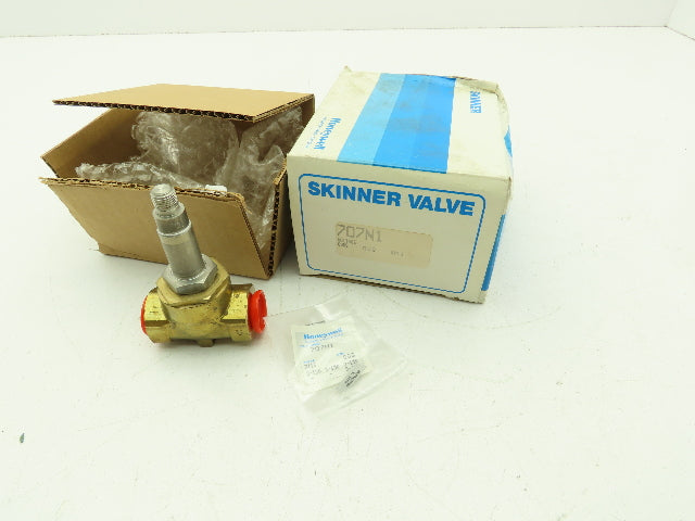 Honeywell Skinner 707N1 Brass Solenoid Valve 2-Way (NC) 3/8" NPT -No Coil