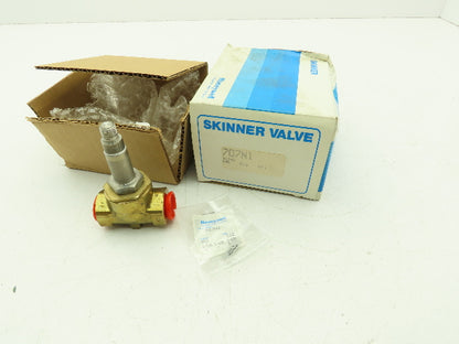 Honeywell Skinner 707N1 Brass Solenoid Valve 2-Way (NC) 3/8" NPT -No Coil
