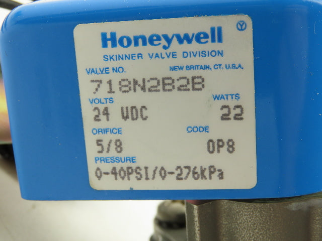 Honeywell Skinner 718N2B2B Solenoid Valve 2-Way (NC) 24VDC 0-40 PSI 1/2" NPT