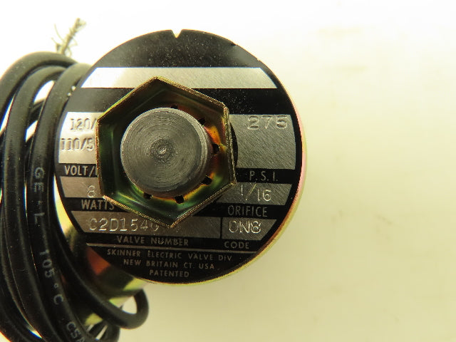 Honeywell Skinner C2D1540 Solenoid Valve 2-Way (NO) 120V 275 PSI 1/8" NPT
