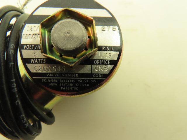 Honeywell Skinner C2D1540 Solenoid Valve 2-Way (NO) 120V 275 PSI 1/8" NPT