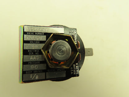 Honeywell Skinner C2JX194 Solenoid Valve 2-Way (NC) 120V 90 PSI 1/8" NPT