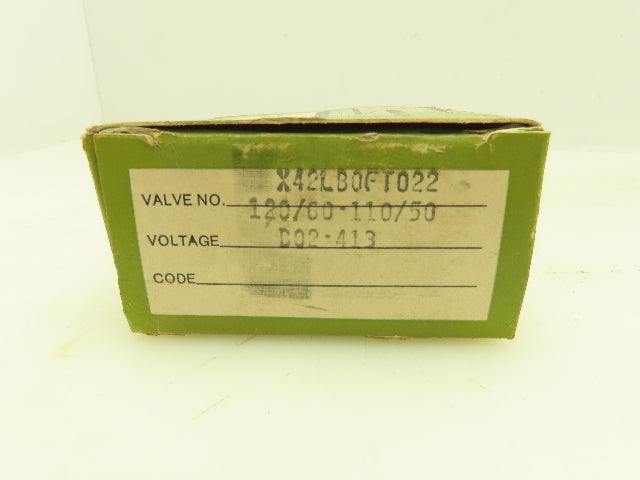 Skinner X42LBOFT022 Dry Operator Teflon Solenoid Valve 2-Way (NC) 120V 20 PSI