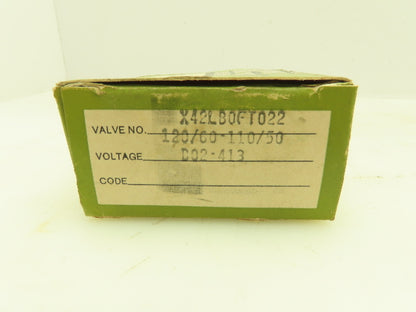 Skinner X42LBOFT022 Dry Operator Teflon Solenoid Valve 2-Way (NC) 120V 20 PSI