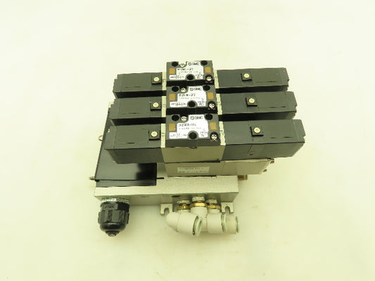 SMC VV5FS2 Plug-In 3-Station Manifold Control Unit VFS2600 Solenoid Valve Bank