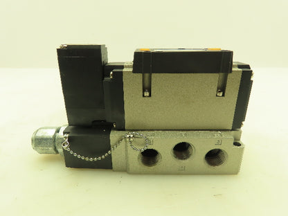 SMC VFS3100-5FZ  24VDC Single Solenoid Valve 5-Port Manifold Base  LOT OF  2
