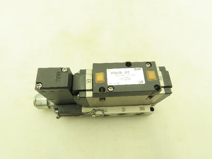 SMC VFS3100-5FZ  24VDC Single Solenoid Valve 5-Port Manifold Base  LOT OF  2