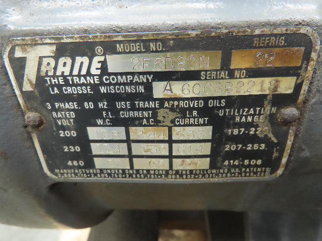 Trane 2F5D88N Semi-Hermetic Cast Iron Refrigerant Compressor 40 Ton 230/460V 3P